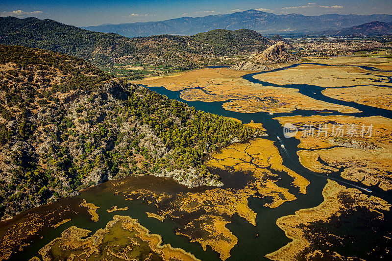 鸟瞰Dalyan, Mugla